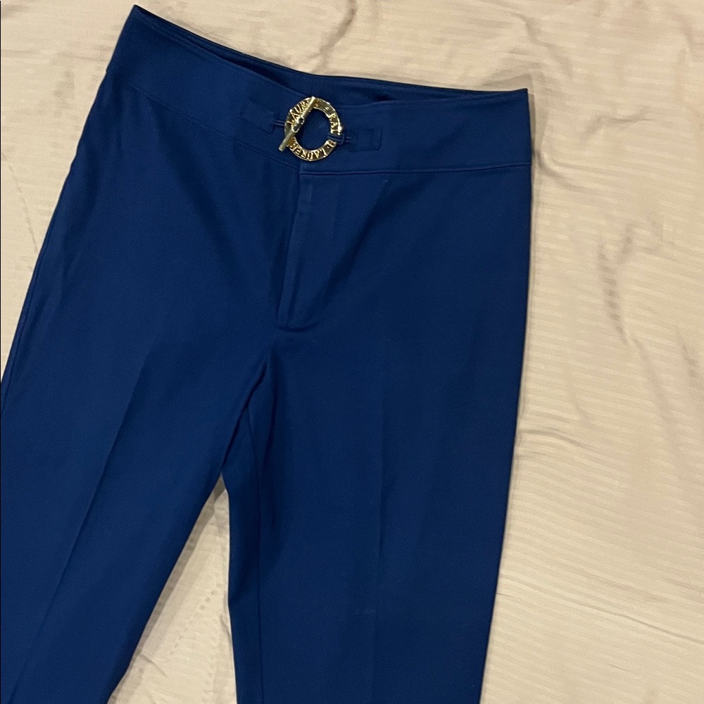 Ralph Lauren pants Dark Blue‎ Dress women’s size 12 gold accent waist - Picture 5 of 12